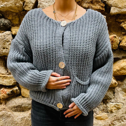 Cardigan Gris Élégance