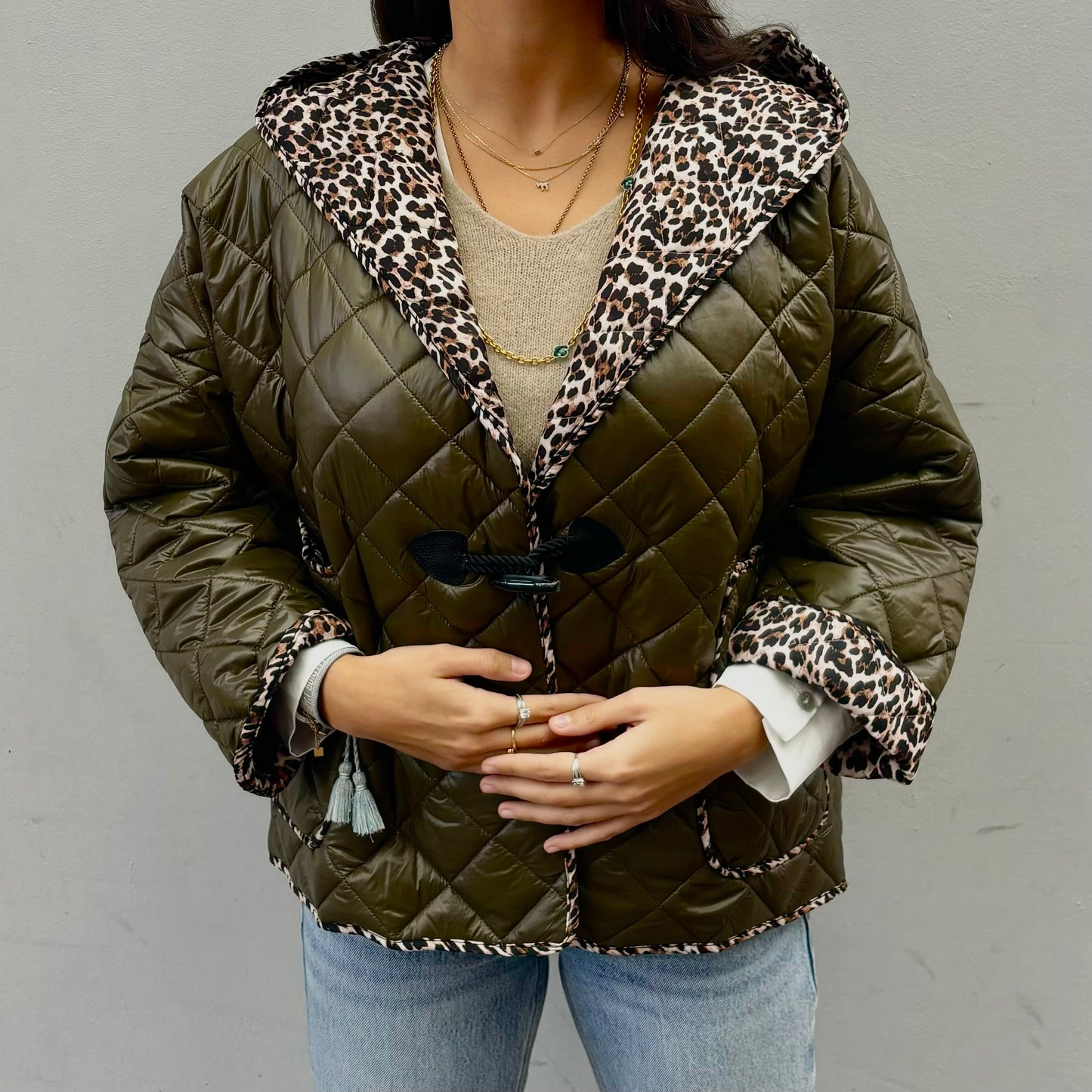 Steppjacke im Safari-Chic