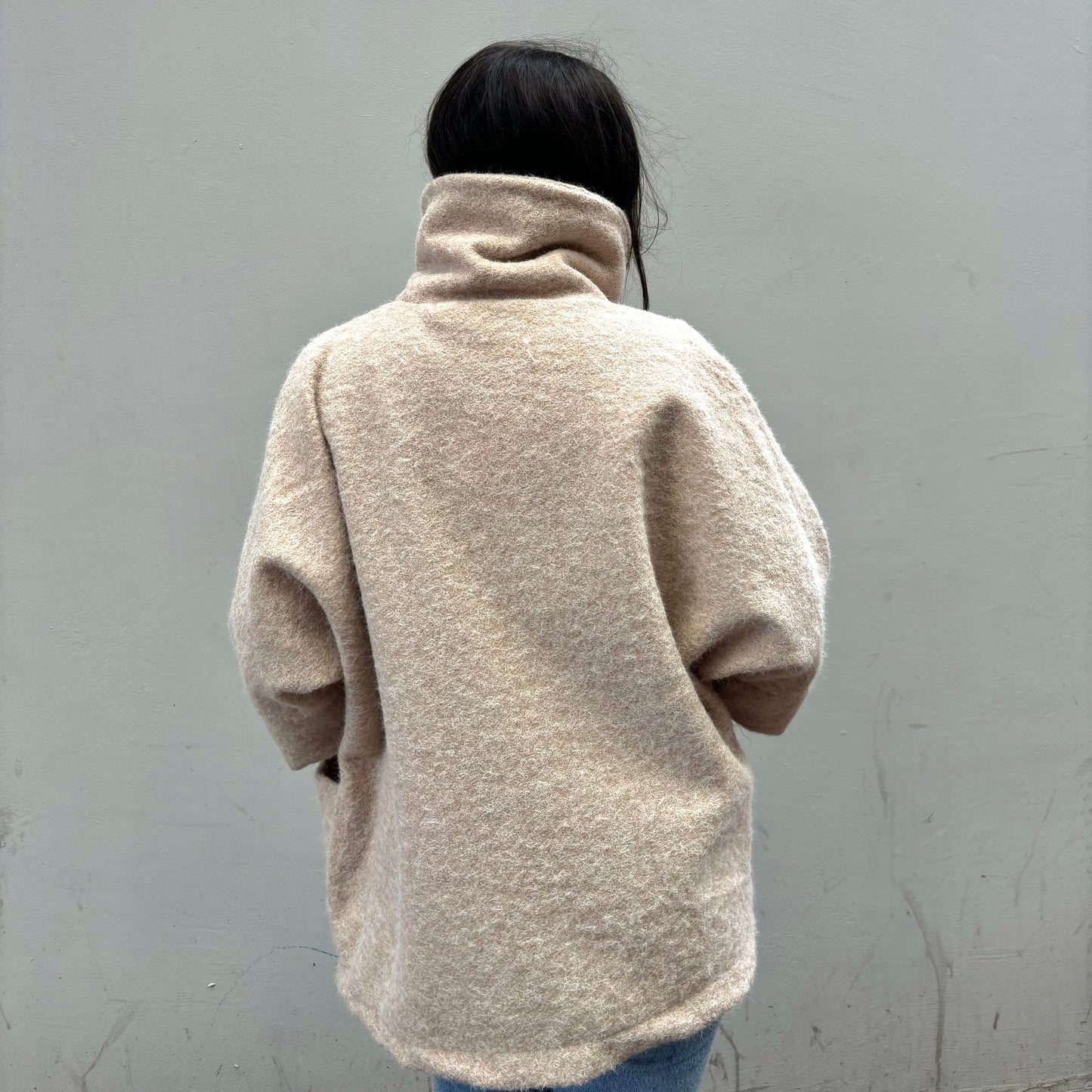 Beige Wool Cocoon Jacket